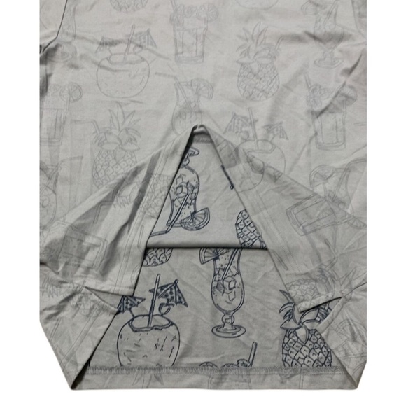 Travis Mathew Polo Shirt Men Gray Mixed Drinks Golf Vacation Reverse Print XL - Picture 6 of 8